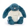 Bashful Mineral Blue Bunny with Personalised Cream Jumper